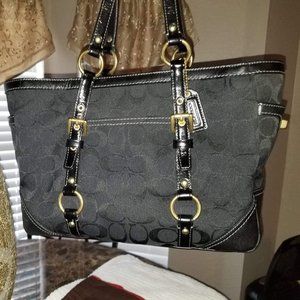 AUTHENTIC  Coach Black Monogram Tote